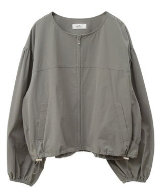 earth music&ecology ノーカラーボリュームブルゾン Khaki