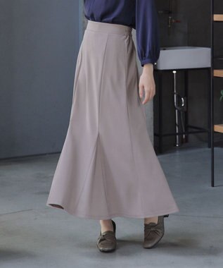 Tiaclasse 【洗える】カットツイルマーメイドスカート グレージュ