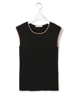 ICB L オーガニックコットン リブニット ブラック×アンバーブラウン