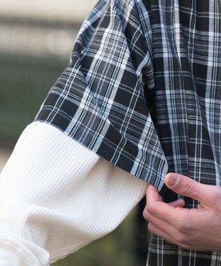 WEGO 【ユニセックス着用ITEM】アンサンブルチェックシャツ（LS） ブラックチェック1