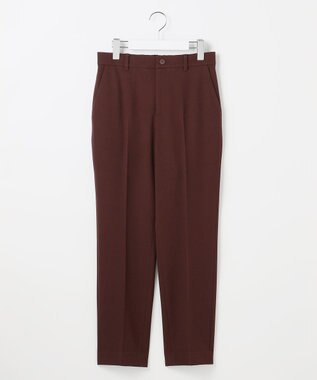 自由区 L 【19号サイズまで展開】TRギャバ裏起毛テーパード パンツ ボルドー