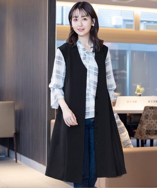 Tiaclasse 【洗える】ジレワンピース ブラック