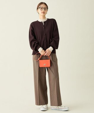 ANY スウェットライクニットカーディガン ブラウン