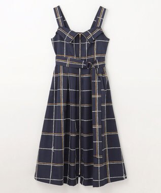 GRACE CONTINENTAL ロープチェックワンピース ネイビー