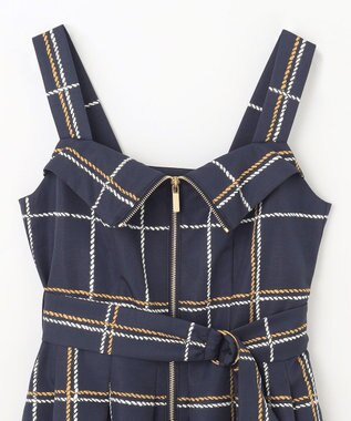 GRACE CONTINENTAL ロープチェックワンピース ネイビー