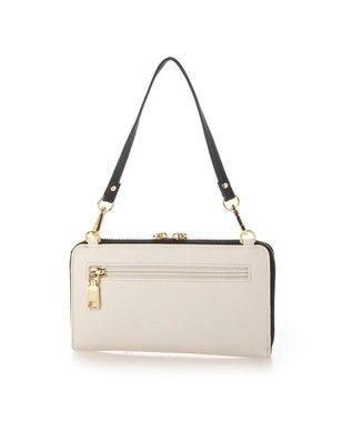 UNBILLION カシュカシュ cachecache / リールキー付きウォレットショルダーバッグ アイボリーミックス