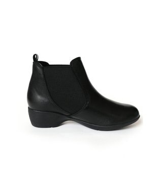 Pointer 本革 両ゴム サイドゴアショートブーツ ブラック