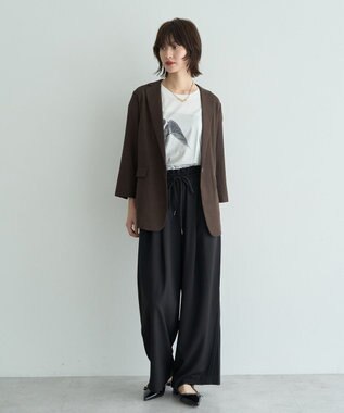 YECCA VECCA リネンライクジャケット② Brown