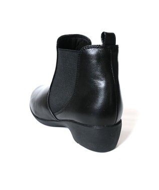 Pointer 本革 両ゴム サイドゴアショートブーツ ブラック