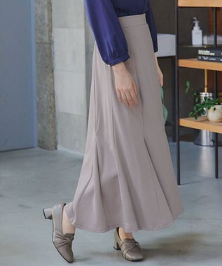Tiaclasse 【洗える】カットツイルマーメイドスカート グレージュ