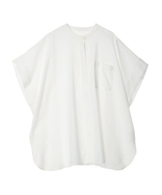Green Parks 綿麻混ポンチョ風シャツ Off White