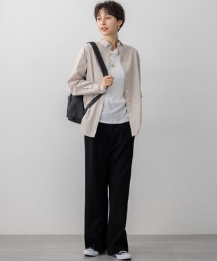 23区 L 【VERY9月号掲載/洗える/吊り干しOK】ヴィスコースストレッチ ワイド パンツ ブラック系