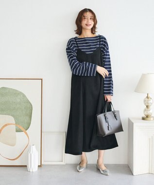 Green Parks 前後２ＷＡＹサテンキャミワンピース Black