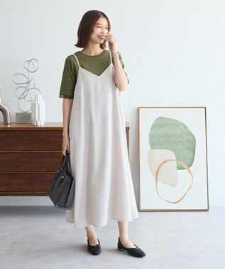 Green Parks 前後２ＷＡＹサテンキャミワンピース Ivory