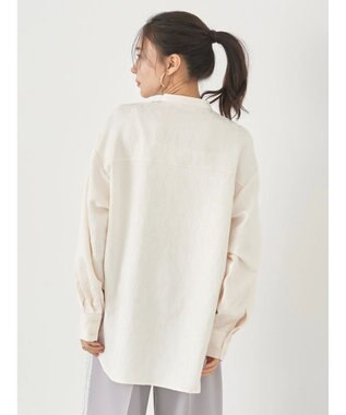 earth music&ecology フラワージャガードシャツ Ivory