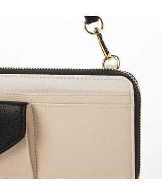 UNBILLION カシュカシュ cachecache / リールキー付きウォレットショルダーバッグ アイボリーミックス