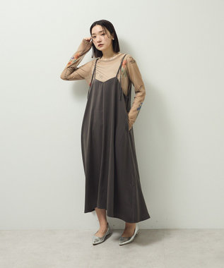 Green Parks 前後２ＷＡＹサテンキャミワンピース Gray