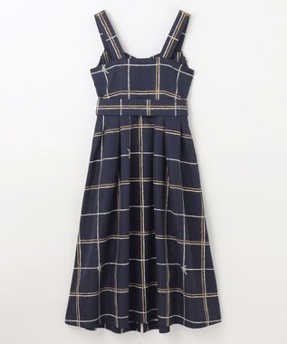 GRACE CONTINENTAL ロープチェックワンピース ネイビー