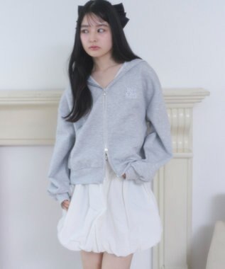 WEGO ダンボールレースパーカー 杢グレー