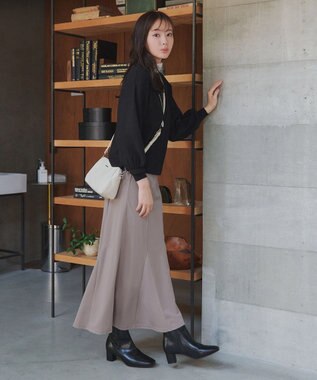 Tiaclasse 【洗える】カットツイルマーメイドスカート グレージュ