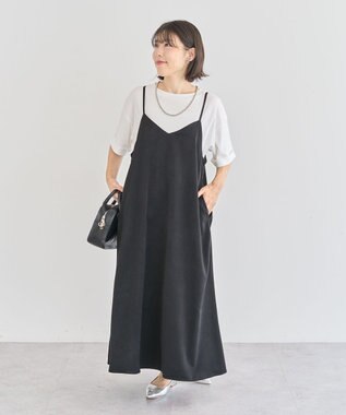 Green Parks 前後２ＷＡＹサテンキャミワンピース Black