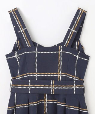 GRACE CONTINENTAL ロープチェックワンピース ネイビー