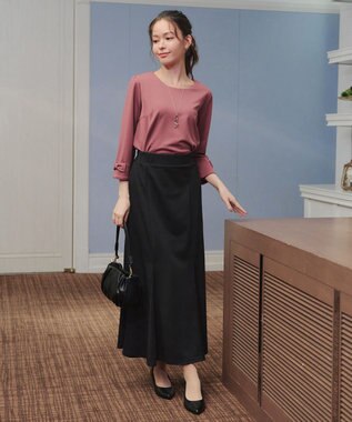 Tiaclasse 【洗える】カットツイルマーメイドスカート ブラック