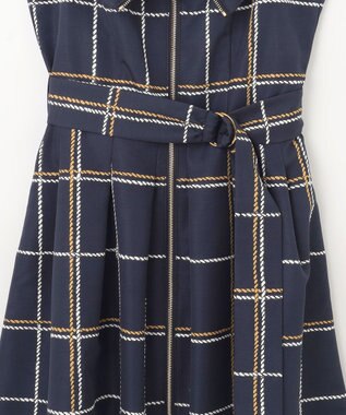 GRACE CONTINENTAL ロープチェックワンピース ネイビー