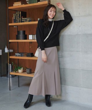 Tiaclasse 【洗える】カットツイルマーメイドスカート グレージュ