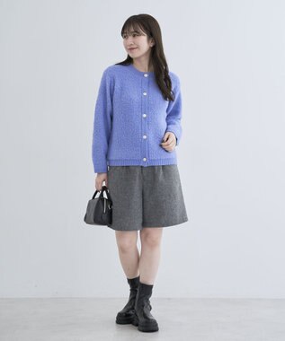 Green Parks ループ編み金釦ニットカーディガン Blue