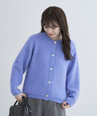 Green Parks ループ編み金釦ニットカーディガン Blue