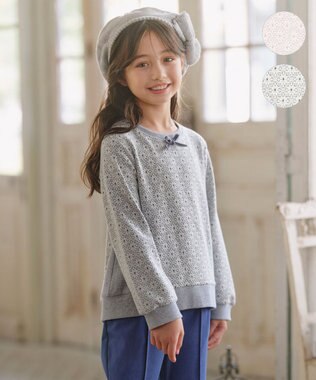  【110-140㎝】 フロストフラワージャガード トレーナー