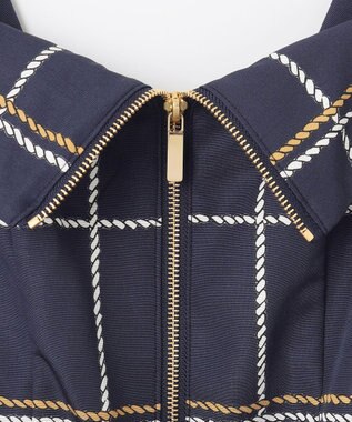 GRACE CONTINENTAL ロープチェックワンピース ネイビー