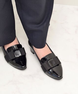 Bridget Birkin ＜3E＞【Bridget Birkin Walk】オペラリボンヒールウォーキングパンプス ブラックエナメル