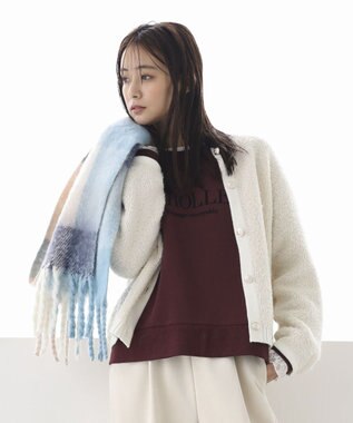 Green Parks ループ編み金釦ニットカーディガン Ecru