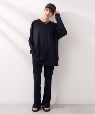 OP／FILA 【Ocean Pacific】ラッシュガードロングボトム付き タンクトップデザイン水着4点セット ブラック