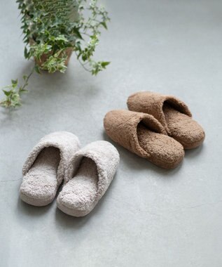 UCHINO ごくふわスリッパ　「ユニティ」　Sサイズ(足のサイズ21-23cm) キャメル