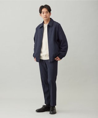 UNFILO MENS 【OCEANS 雑誌・web・YouTube 掲載】FLANNEL TOUCH 機能美パンツ スリム ネイビーストライプ