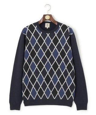 J.PRESS MEN 【Australian Merino Wool】インターシャクルー ニット ネイビー系7