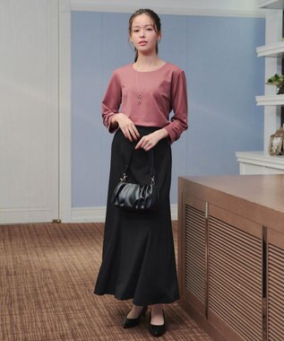 Tiaclasse 【洗える】カットツイルマーメイドスカート ブラック