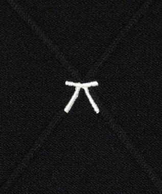 Feroux リボン刺繍ダイア柄 ニット ブラック系