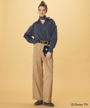 ANY 【ディズニー】ミッキーマウス／フェイクレザースクエアポーチ ブラック