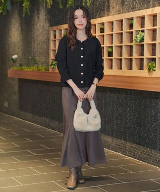 Tiaclasse 【洗える】カットツイルマーメイドスカート モカ