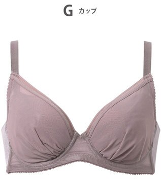 WACOAL 【小さく見せるブラ】 シンプル ブラジャー 着やせ効果 コンパクトにメイク バストの突出をおさえる 背中の段差を軽減 大きいサイズ レディース BRB452 /ワコール シナモンブラウン