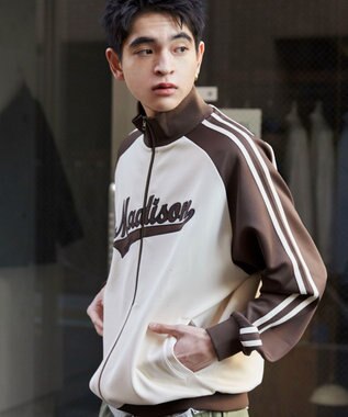 WEGO 【ユニセックス着用ITEM】ラグランライントラックジャケット ブラウン