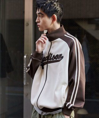 WEGO 【ユニセックス着用ITEM】ラグランライントラックジャケット ブラウン