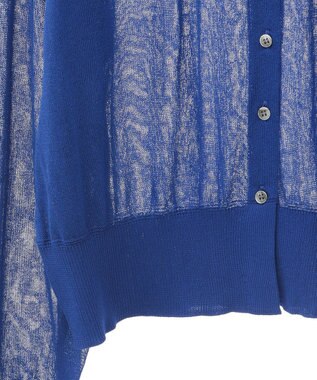 earth music&ecology 接触冷感シアークルーニットカーディガン Blue