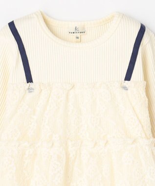 組曲 KIDS 【110-140㎝】スノウレースレイヤード トップス オフホワイト