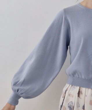 Tiaclasse 【洗える】パールボタンニットカーデ サックス