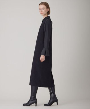 ICB L 【洗える】 トリアセコットンタイプライター シャツブラウス ブラック系